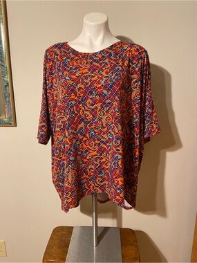 LuLaRoe Irma Red Multi Paisley Tunic